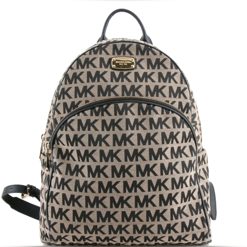 Michael Kors Signature MK Designer Monogram Abbey Large Logo Backpack